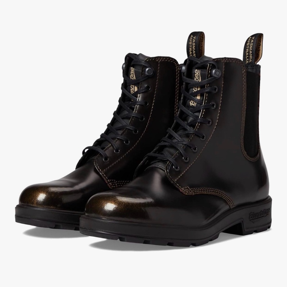Blundstone Gold Brush Lace Up Gore Leather Combat Boots Workwear Gorpcore Size 7
